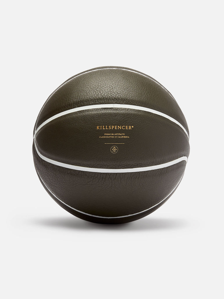 INDOOR MINI BASKETBALL | KILLSPENCER® - Olive Drab Leather with White Grip