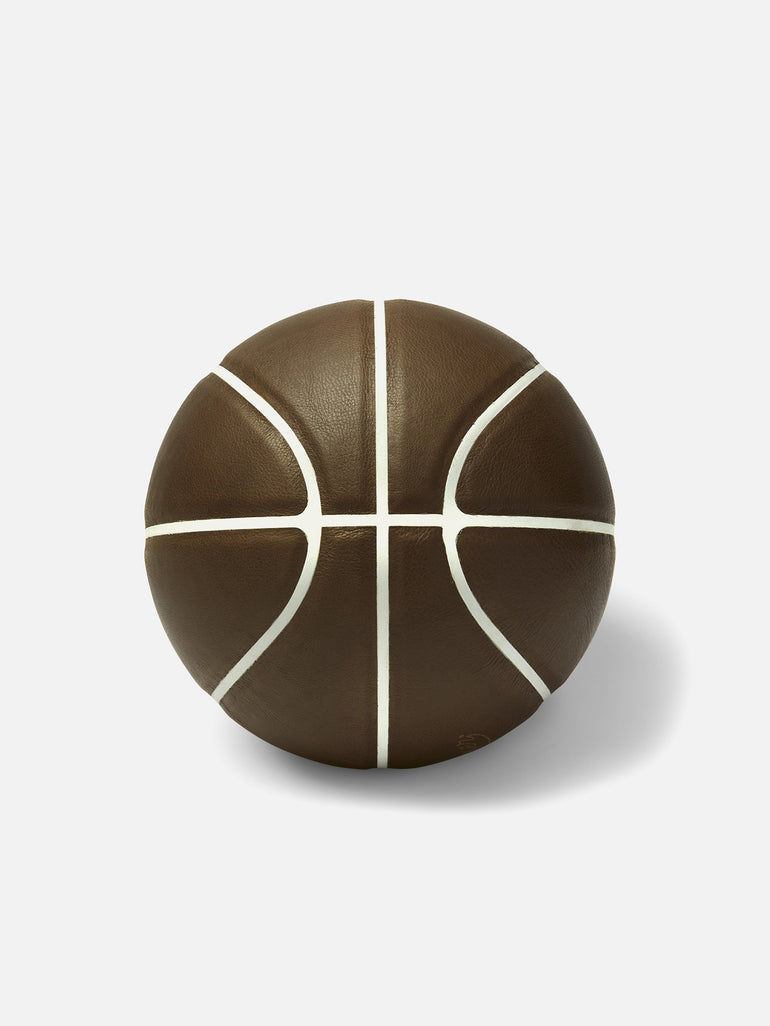 INDOOR FULL-SIZE BASKETBALL | KILLSPENCER® - Dark Taupe Leather with White Grip