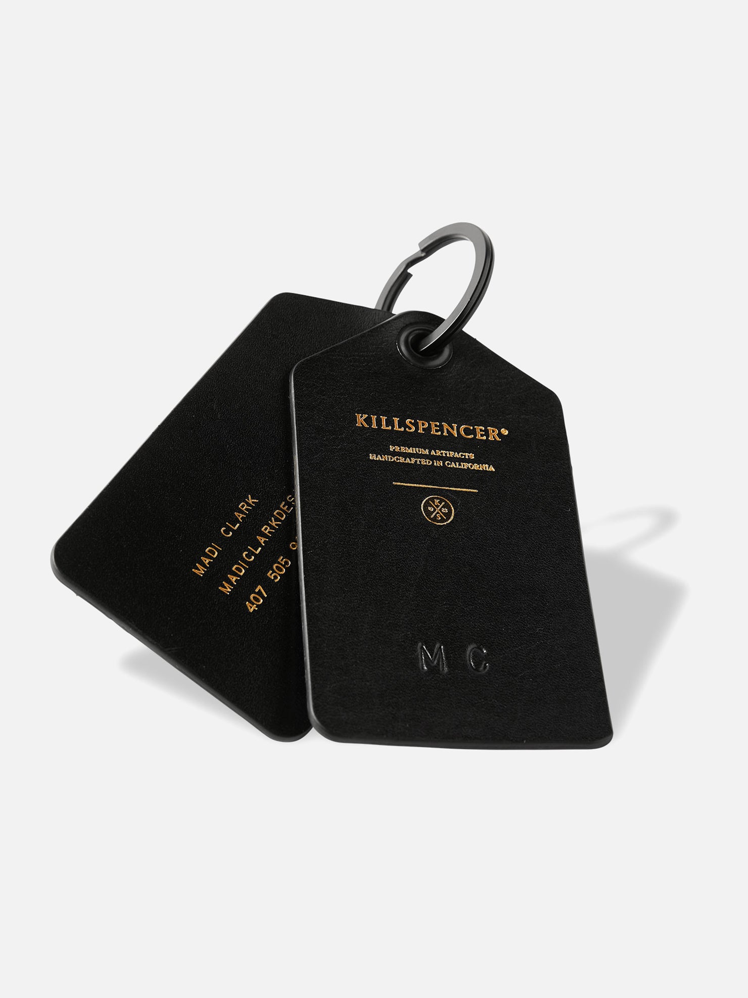 LUGGAGE TAG | KILLSPENCER® - Black Bullhide Leather