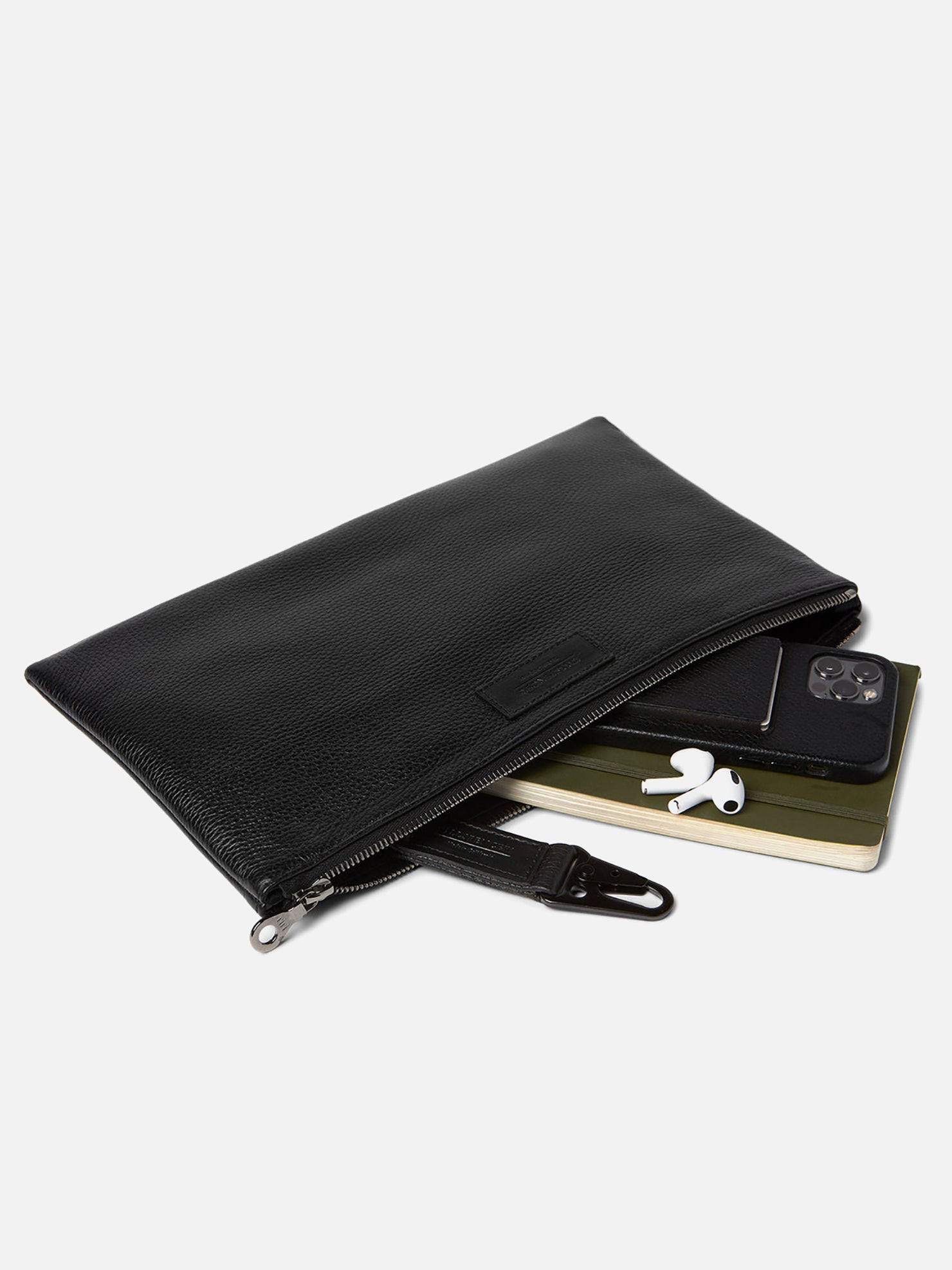 pouch black leather