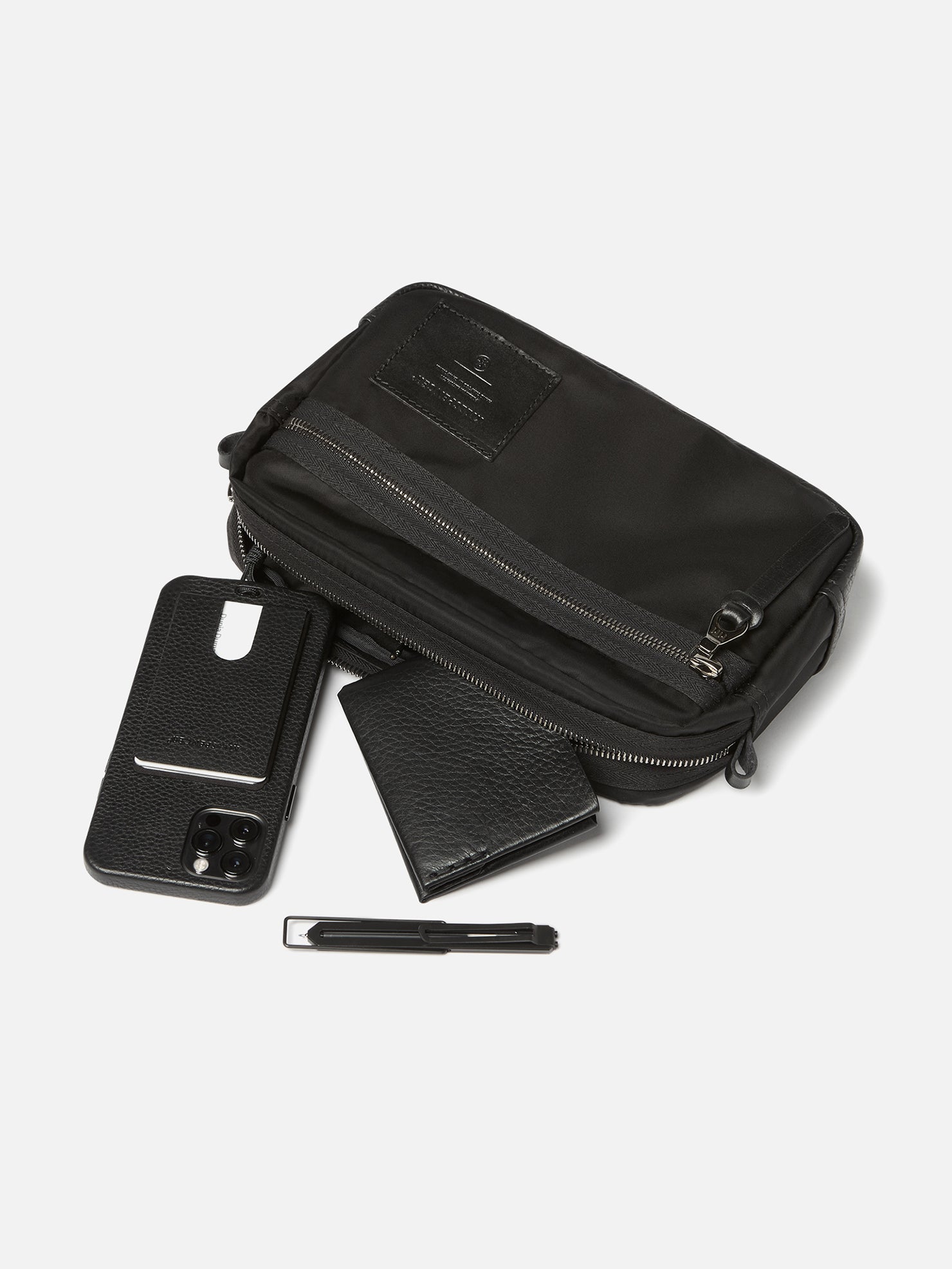 EDC BAG - MEDIUM | KILLSPENCER® - Black Italian Nylon and Leather