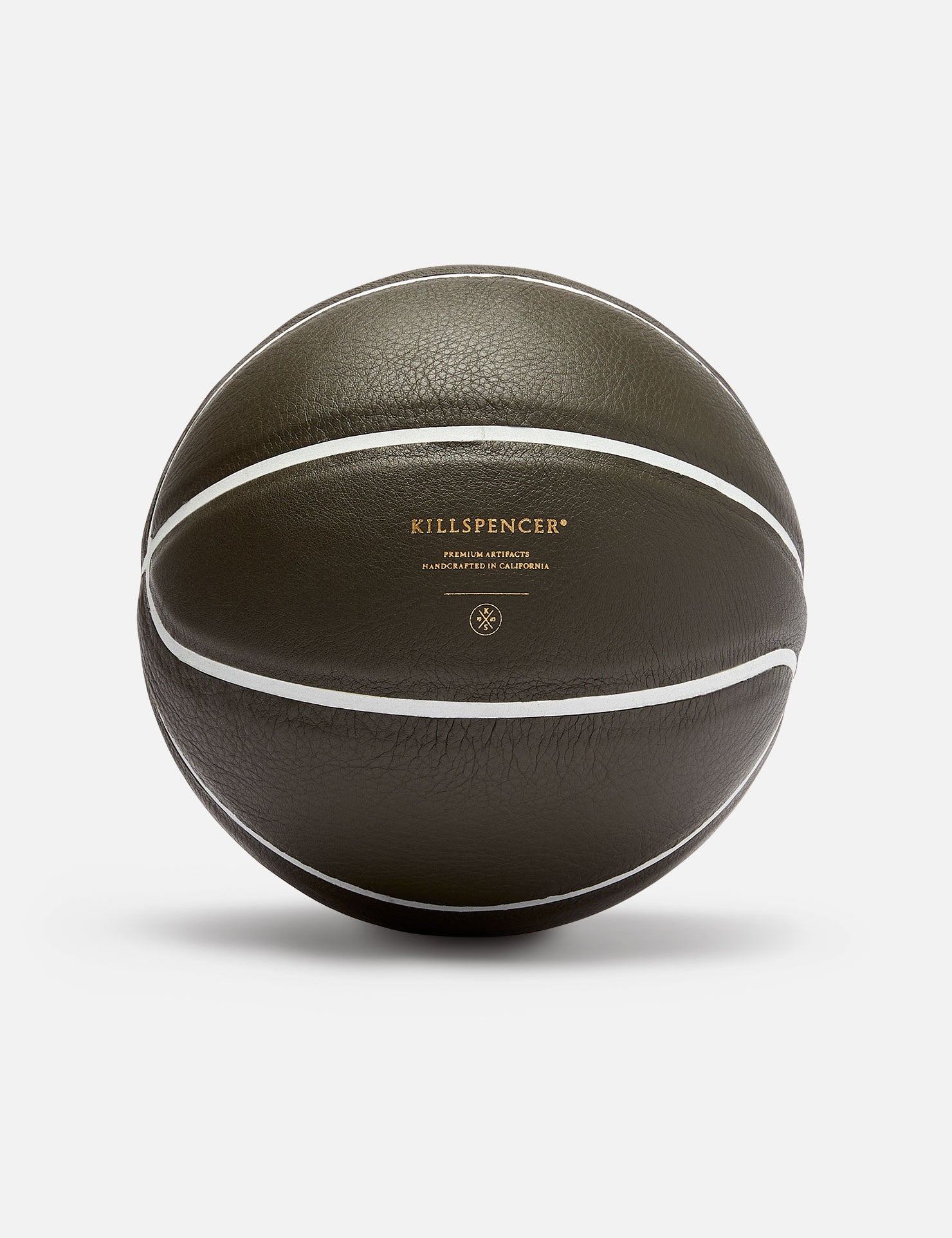 INDOOR MINI BASKETBALL | KILLSPENCER® - Olive Drab Leather with White Grip