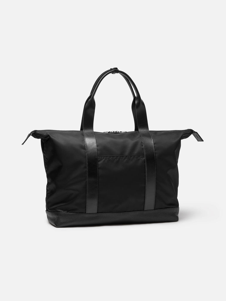 Black leather travel tote Clearance