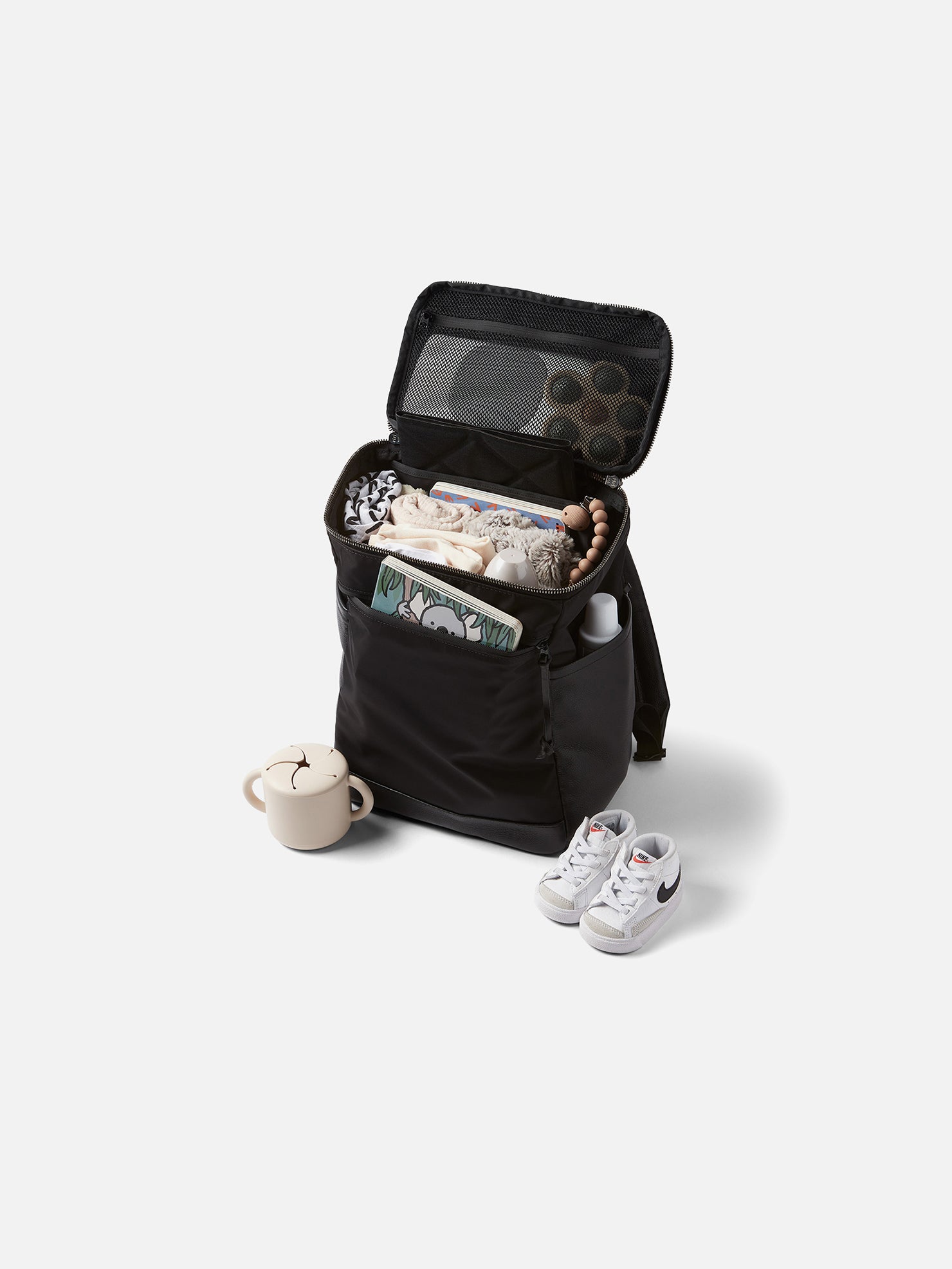 BABY BACKPACK R-20 | KILLSPENCER® - Black Italian Nylon and Leather