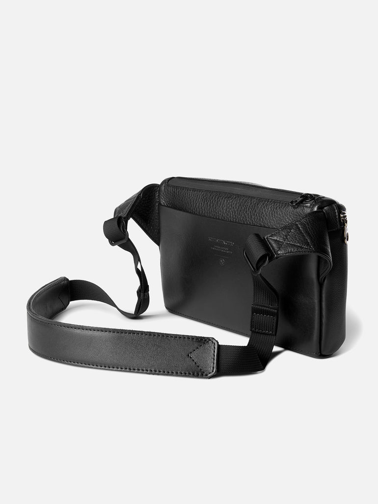 Camera leather crossbody bag
