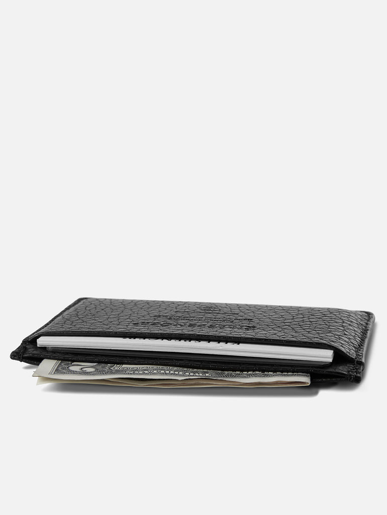 Leather Keyring Card Wallet with Monogram - Natural Beige