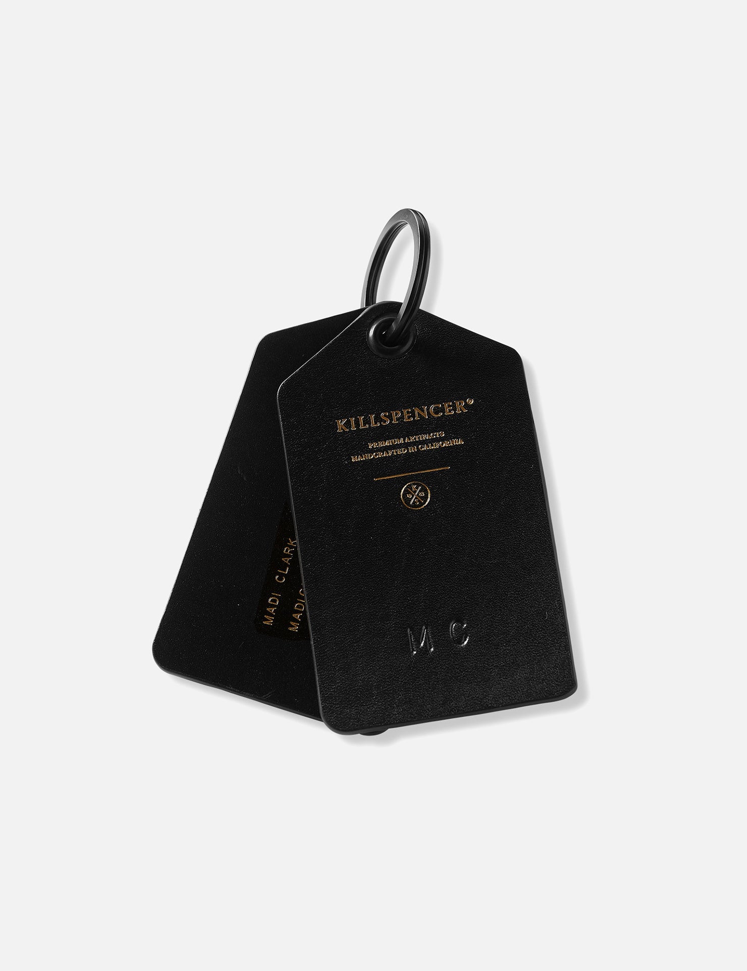 LUGGAGE TAG | KILLSPENCER® - Black Bullhide Leather