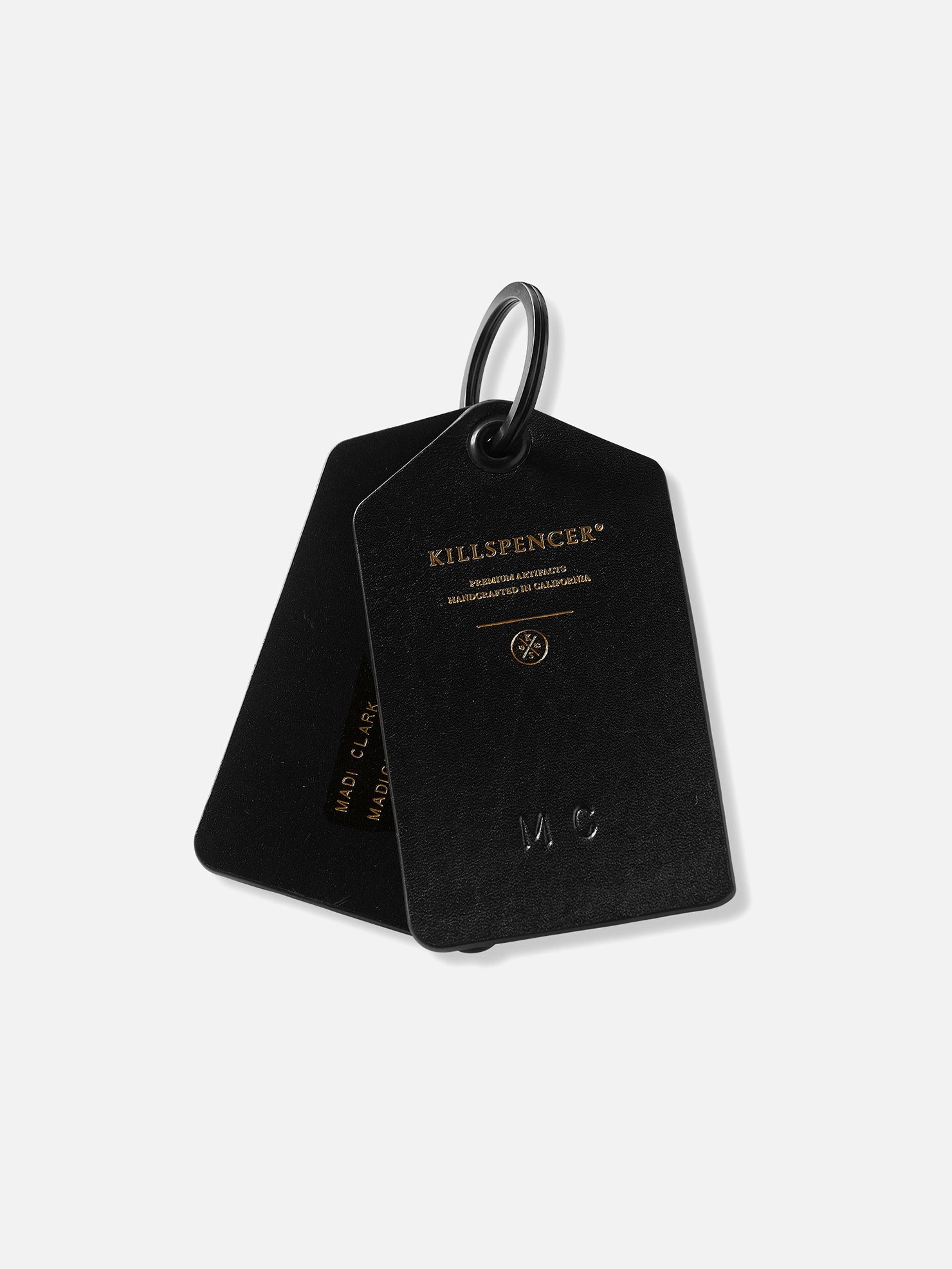 LUGGAGE TAG | KILLSPENCER® - Black Bullhide Leather