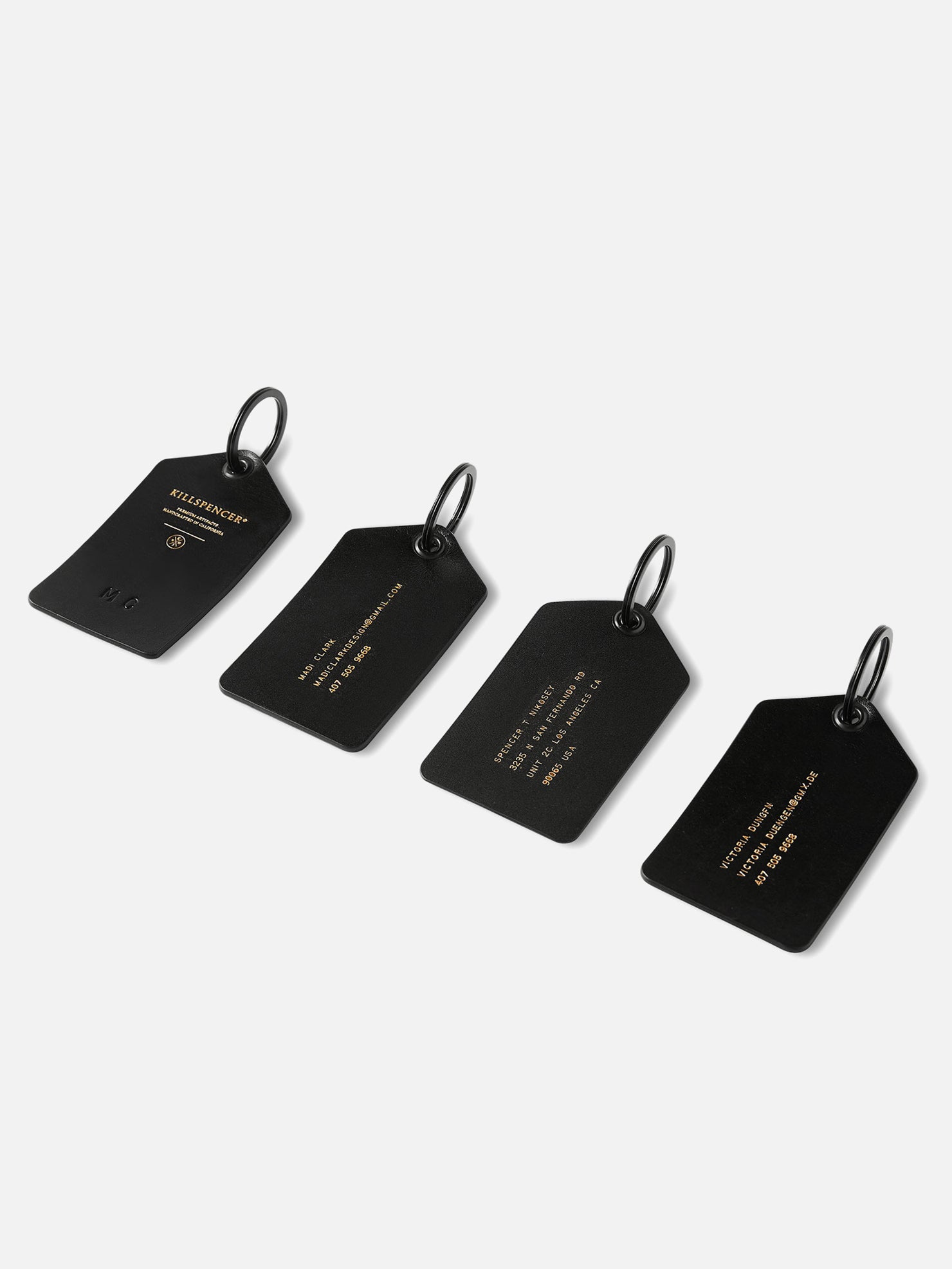 LUGGAGE TAG | KILLSPENCER® - Black Bullhide Leather