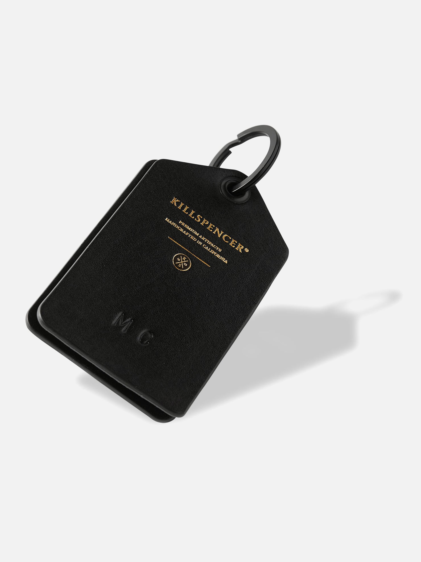 LUGGAGE TAG | KILLSPENCER® - Black Bullhide Leather
