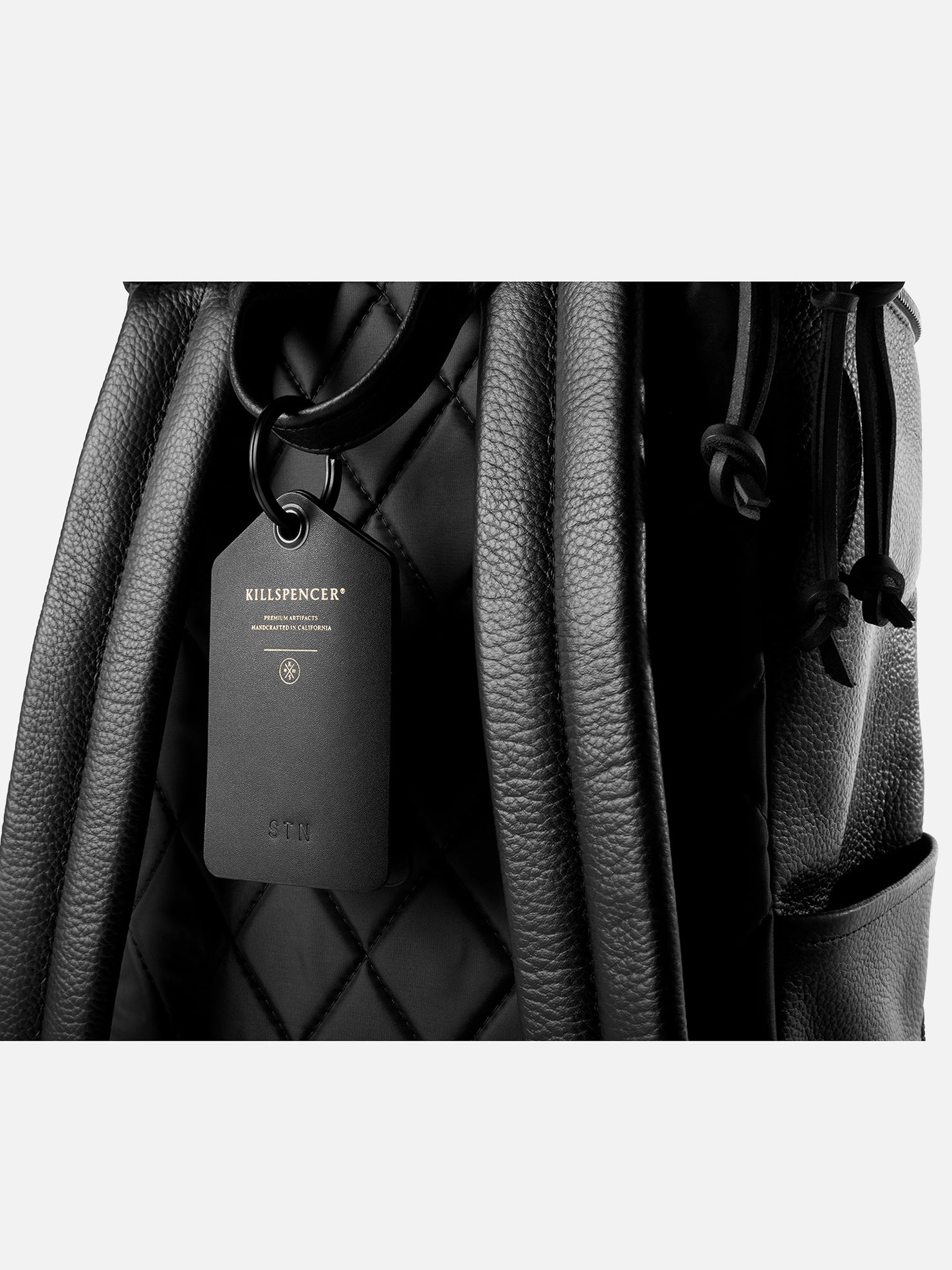 LUGGAGE TAG | KILLSPENCER® - Black Bullhide Leather