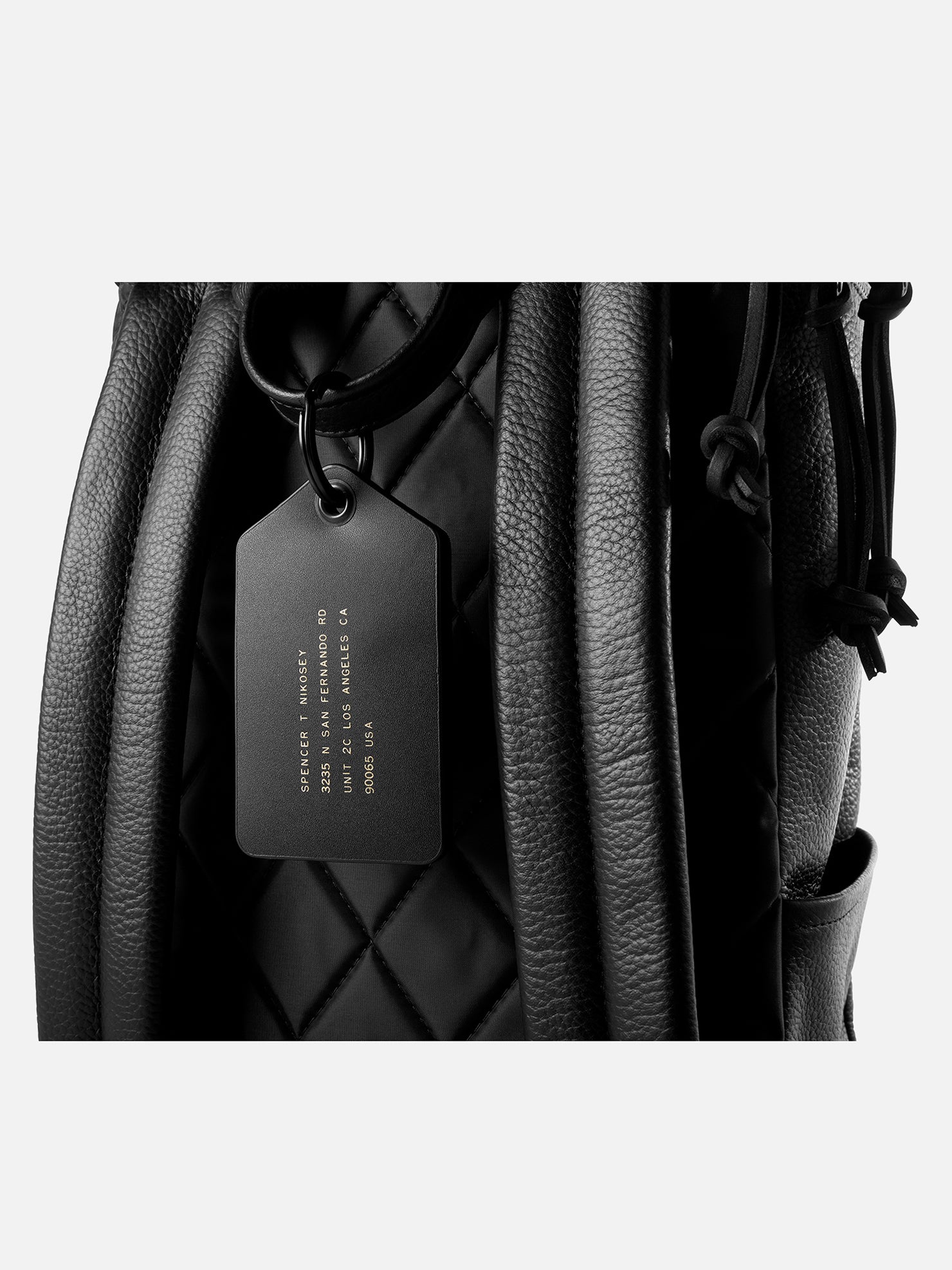 LUGGAGE TAG | KILLSPENCER® - Black Bullhide Leather