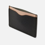 SLIM CARD WALLET | KILLSPENCER® - Black Bullhide and Black Leather with Natural