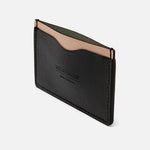 SLIM CARD WALLET | KILLSPENCER® - Black Bullhide and Black Leather with Natural