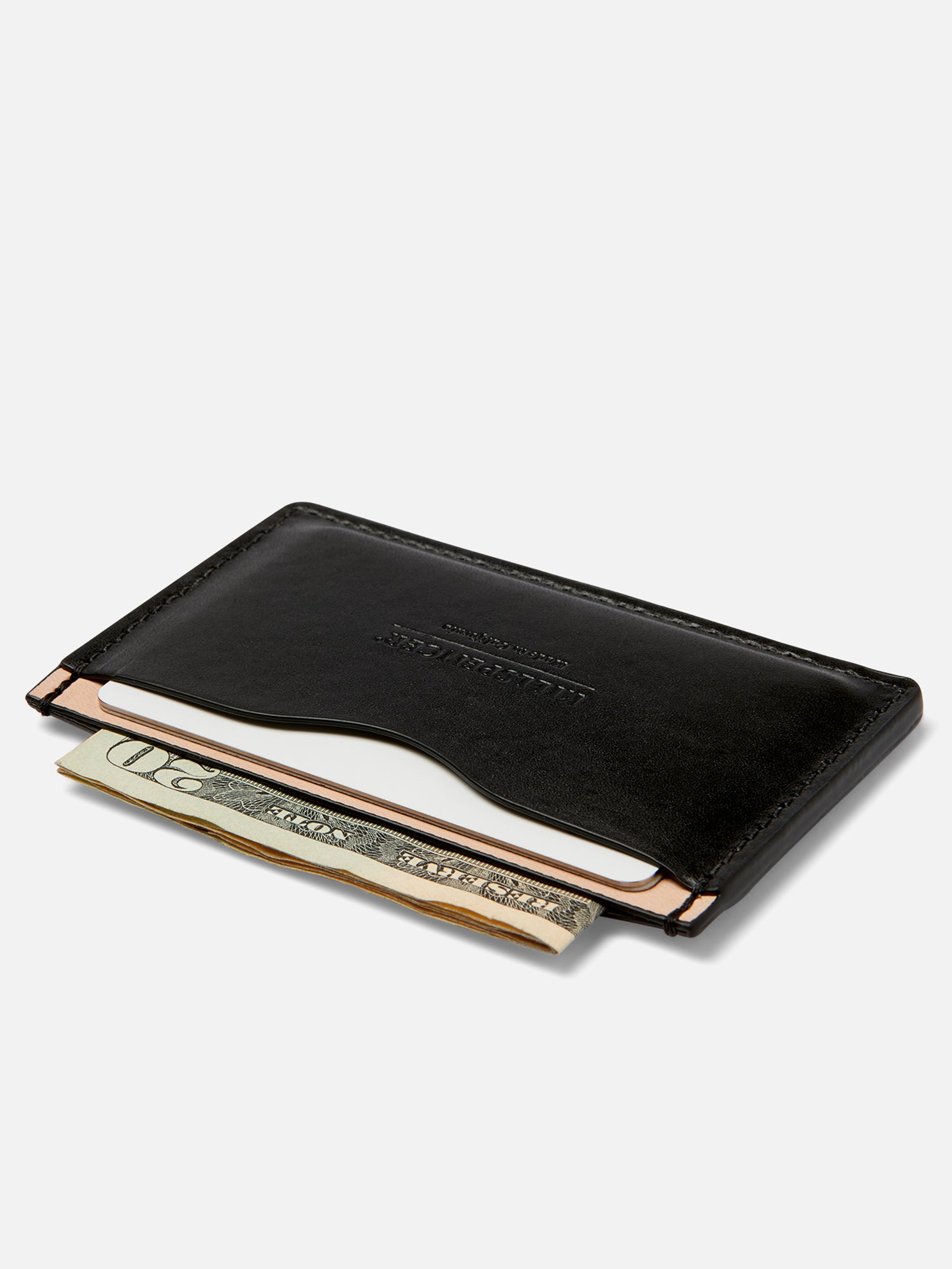 SLIM CARD WALLET | KILLSPENCER® - Black Bullhide and Black Leather with Natural