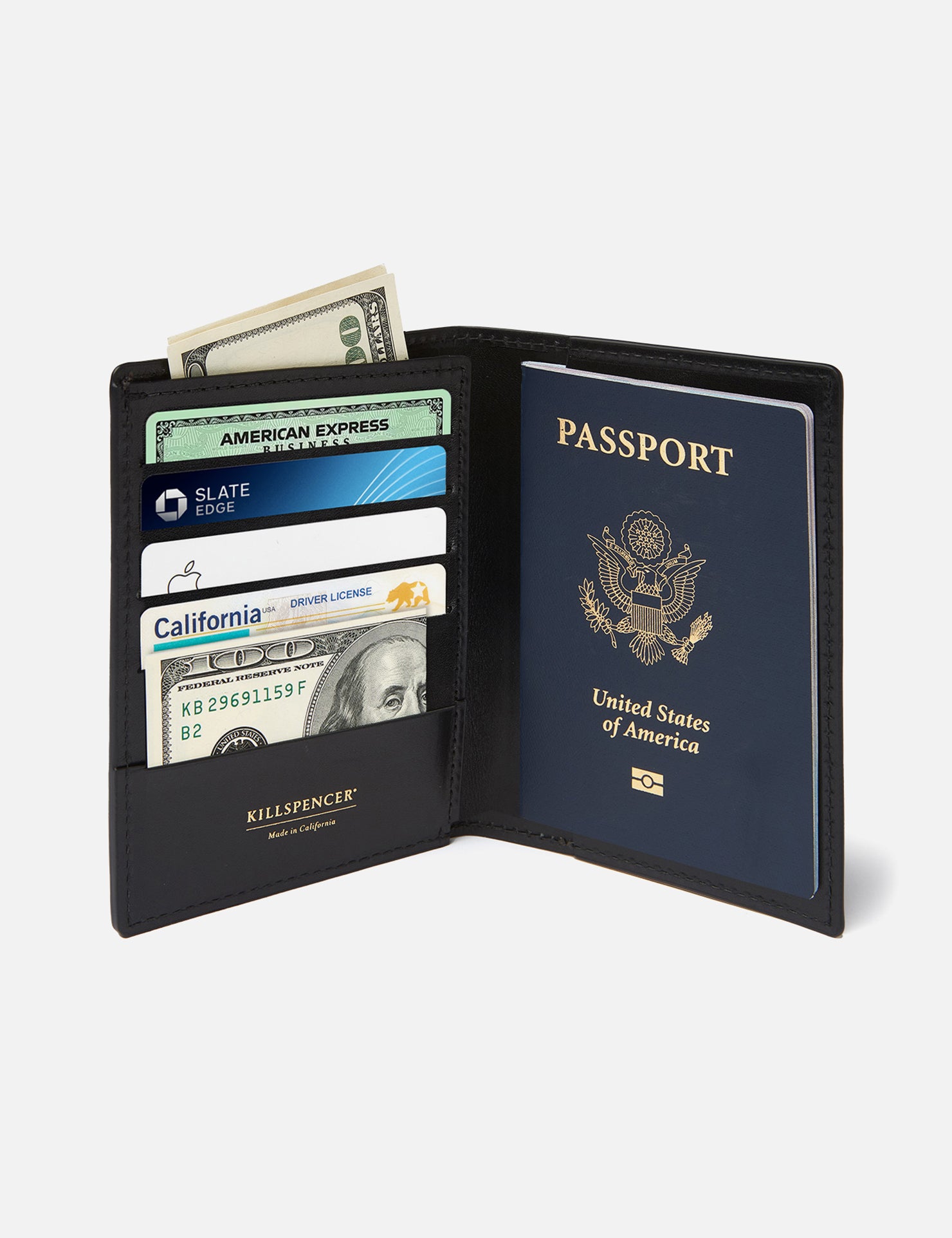 TRAVEL WALLET | KILLSPENCER® - Black Bullhide Leather
