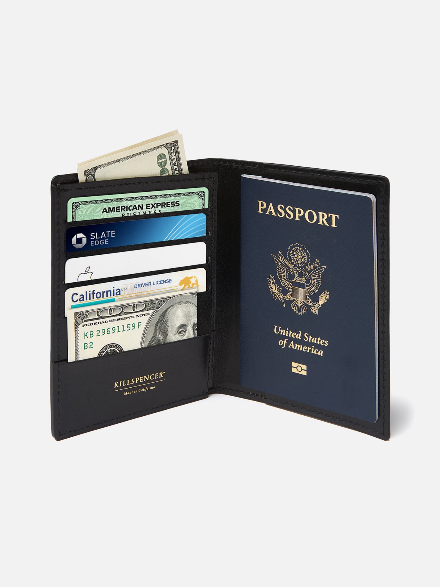 TRAVEL WALLET | KILLSPENCER® - Black Bullhide Leather