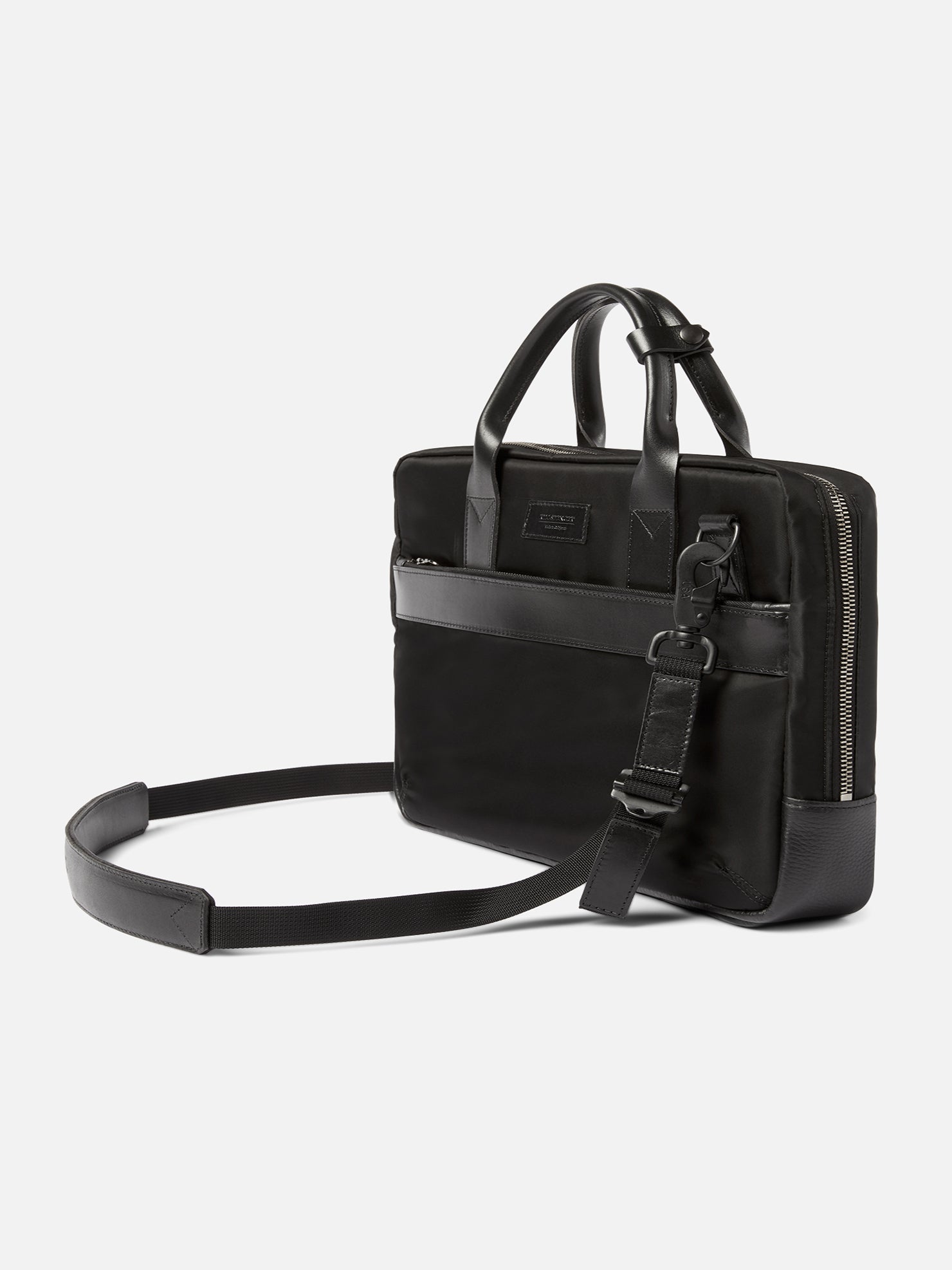 UTILITY ATTACHÉ BRIEFCASE | KILLSPENCER® - Black Italian Nylon and Leather