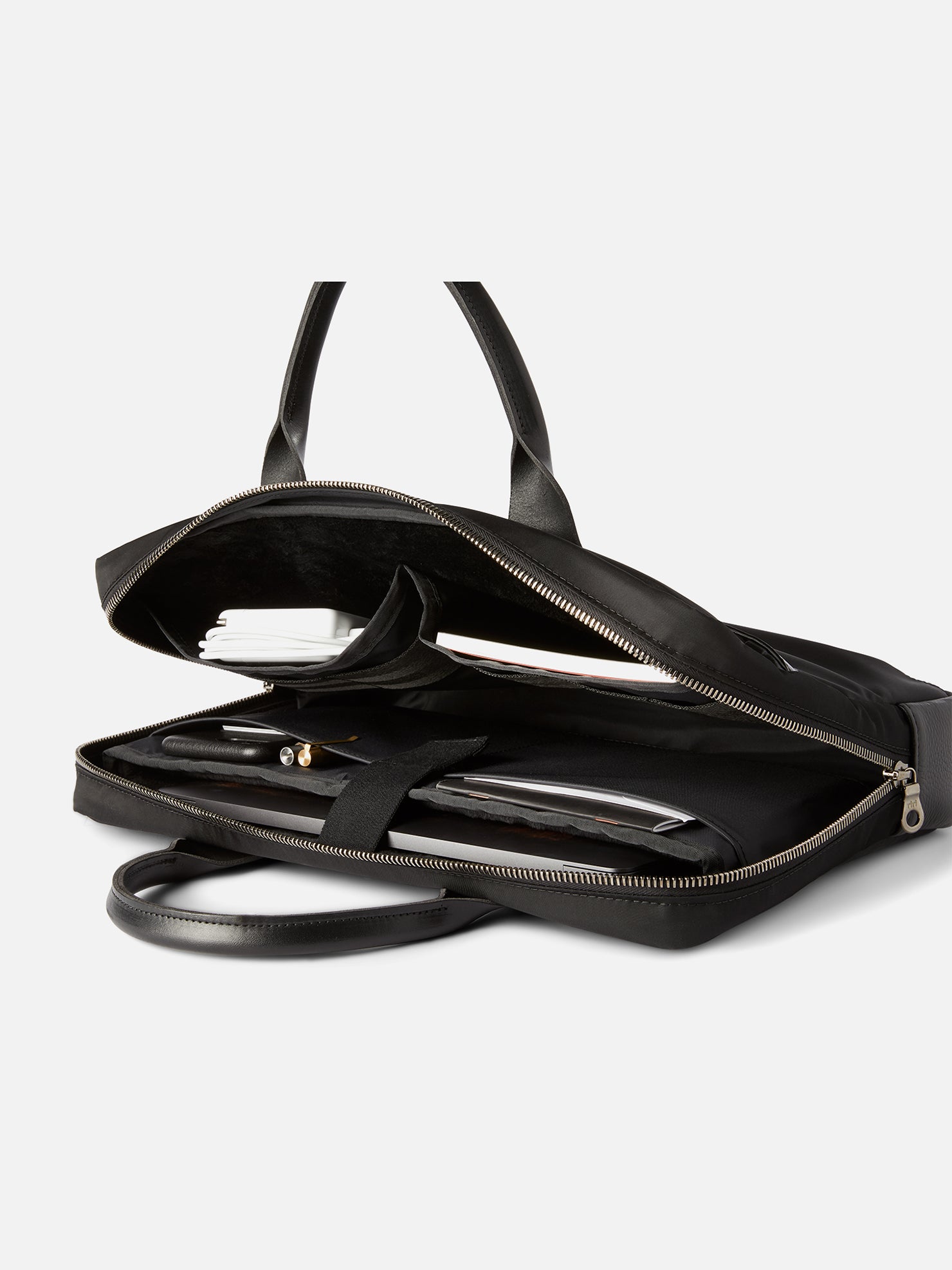 UTILITY ATTACHÉ BRIEFCASE | KILLSPENCER® - Black Italian Nylon and Leather