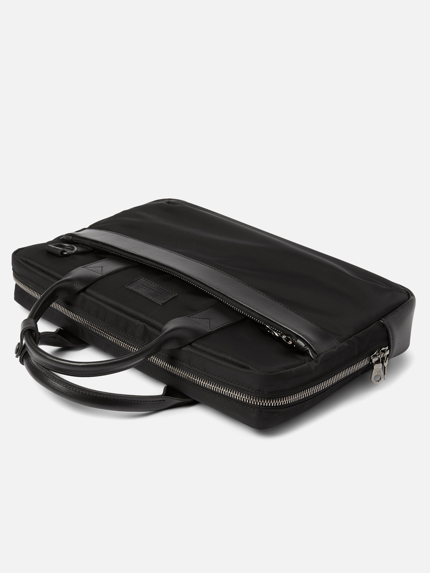 UTILITY ATTACHÉ BRIEFCASE | KILLSPENCER® - Black Italian Nylon and Leather