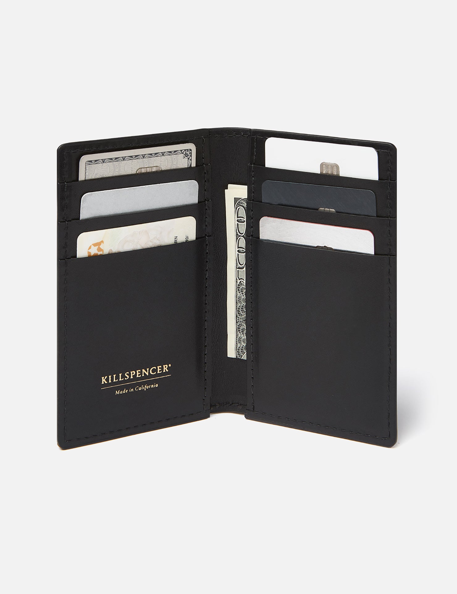 VERTICAL WALLET | KILLSPENCER® - Black Bullhide Leather