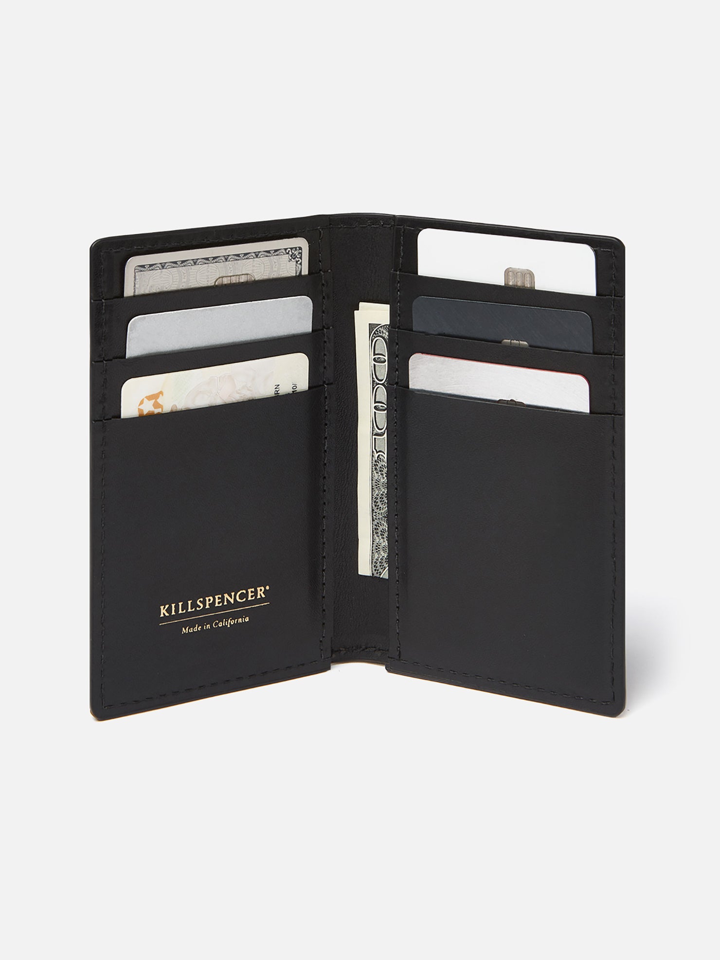 VERTICAL WALLET | KILLSPENCER® - Black Bullhide Leather