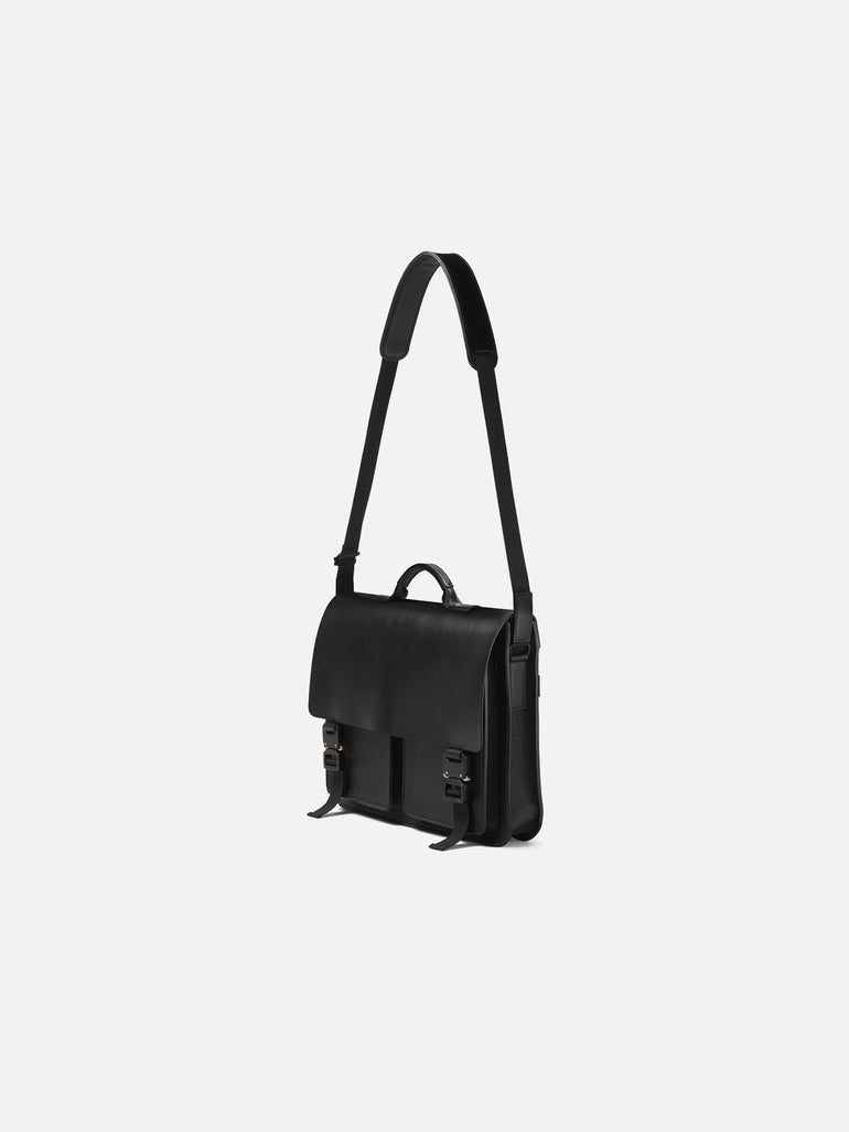 Louis Satchel bag - Charcoal black / Waxed Leather